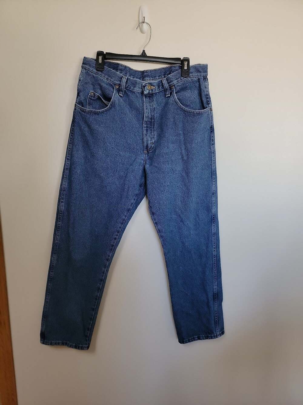 Vintage Old Mill Men's Relaxed Fit Straight Leg Blue Jeans Medium Wash 36x30